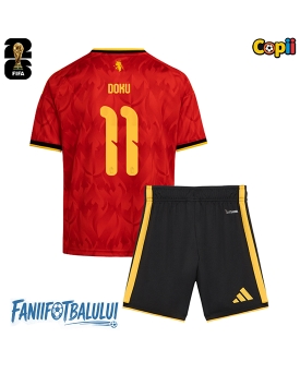 Belgia Jeremy Doku #11 Echipament de Fotbal Replică Mondial 2026 Copii Acasa (+ Șorturi)